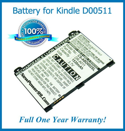 Amazon Kindle 2 - D00511 Battery Replacement Kit with Tools, Video Instructions and Extended Life Battery - NewPower99 USA
