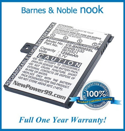 Barnes & Noble NOOK eReader Battery Replacement Kit with Tools, Video Instructions and Extended Life Battery - NewPower99 USA