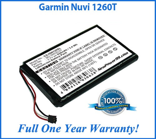 Battery Replacement Kit For The Garmin Nuvi 1260T GPS - NewPower99 USA