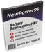 Garmin Nuvi 1350LM Battery Replacement Kit with Tools, Video Instructions and Extended Life Battery - NewPower99 USA