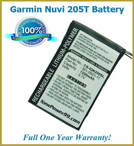 Extended Life Battery For The Garmin Nuvi 205T GPS - NewPower99 USA