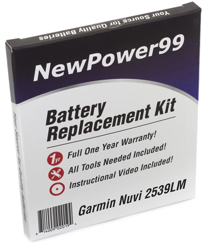 Garmin Nuvi 2539LM Battery Replacement Kit with Tools, Video Instructions and Extended Life Battery - NewPower99 USA