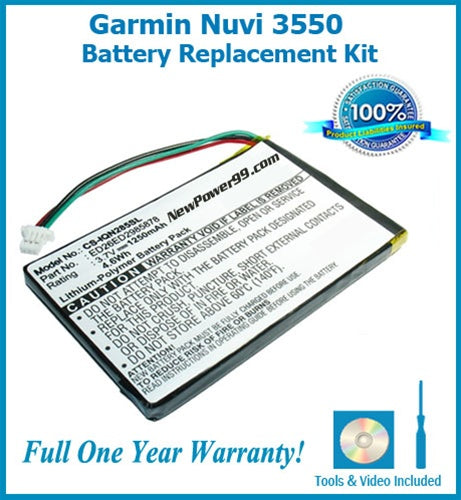 Garmin Nuvi 3550 Battery Replacement Kit with Tools, Video Instructions and Extended Life Battery - NewPower99 USA