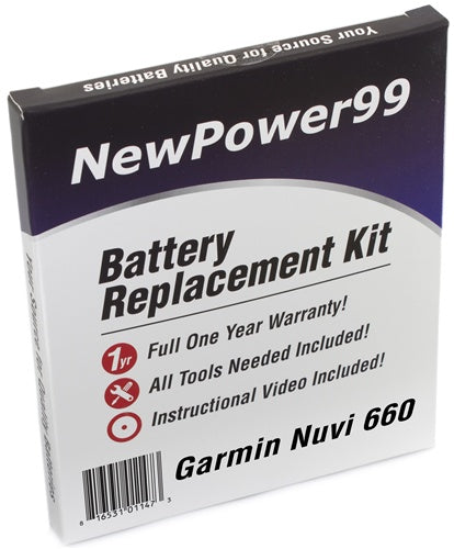 Garmin Nuvi 660 Battery Replacement Kit with Tools, Video Instructions and Extended Life Battery - NewPower99 USA