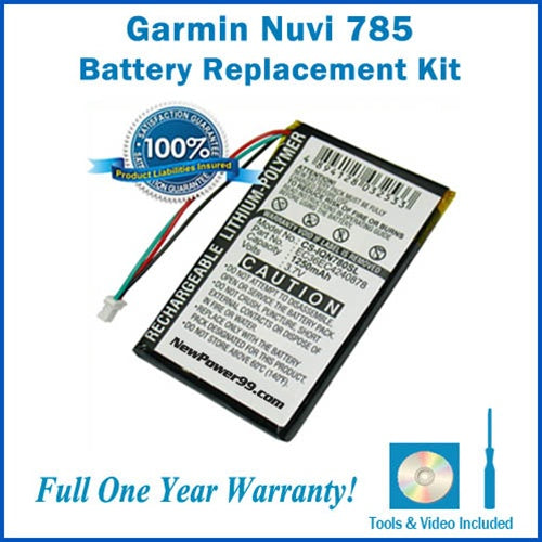 Garmin Nuvi 785 Battery Replacement Kit with Tools, Video Instructions and Extended Life Battery - NewPower99 USA