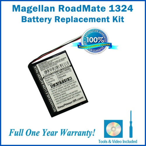 Magellan Roadmate 1324 Battery Replacement Kit with Tools, Video Instructions and Extended Life Battery - NewPower99 USA