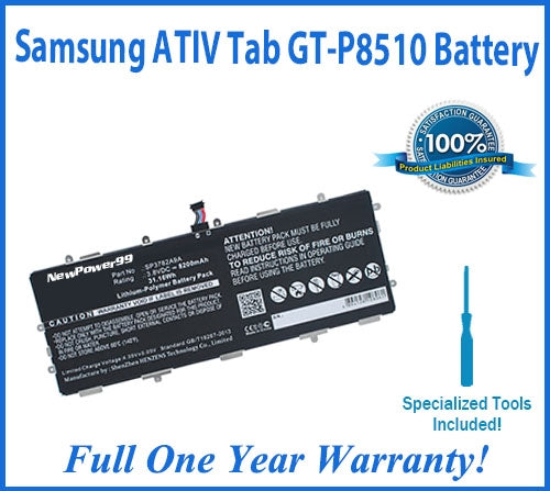 Samsung ATIV Tab GT-P8510 Battery Replacement Kit with Special Installation Tools and Extended Life Battery and Full One Year Warranty - NewPower99 USA