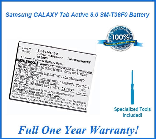 Samsung GALAXY Tab Active 8.0 SM-T36F0 Battery Replacement Kit with Special Installation Tools and Extended Life Battery and Full One Year Warranty - NewPower99 USA