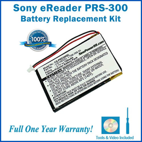 Sony Reader Pocket Edition PRS-300 Battery Replacement Kit with Tools, Video Instructions and Extended Life Battery - NewPower99 USA