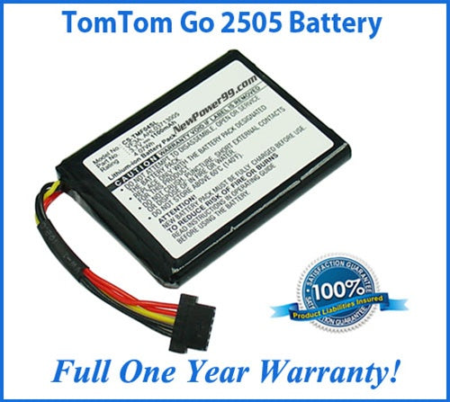 TomTom Go 2505 Battery Replacement Kit with Tools, Video Instructions and Extended Life Battery - NewPower99 USA
