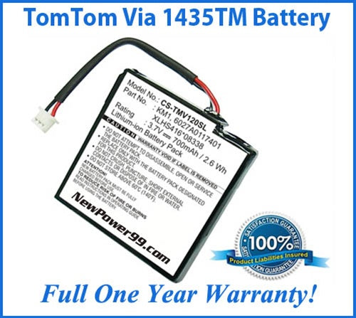TomTom Via 1435TM Battery Replacement Kit with Tools, Video Instructions and Extended Life Battery - NewPower99 USA